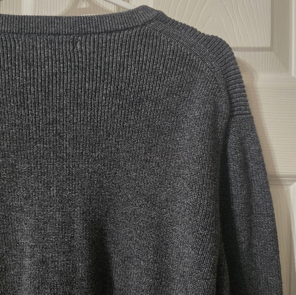 Banana Republic Supima Cotton Cable Knit Crewneck Sweater, Dark Gray, EUC! - Picture 9 of 11